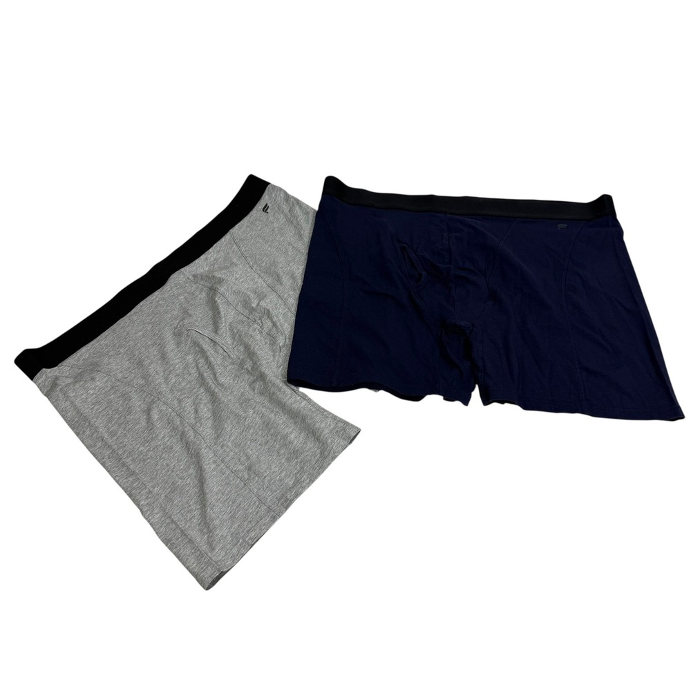 Fabletics Mens Boxer Briefs XXL 2 Pack Navy Blue / Gray Cotton Modal‎ Stretch